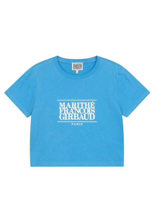 W Classic Logo Crop Tee Sky Blue