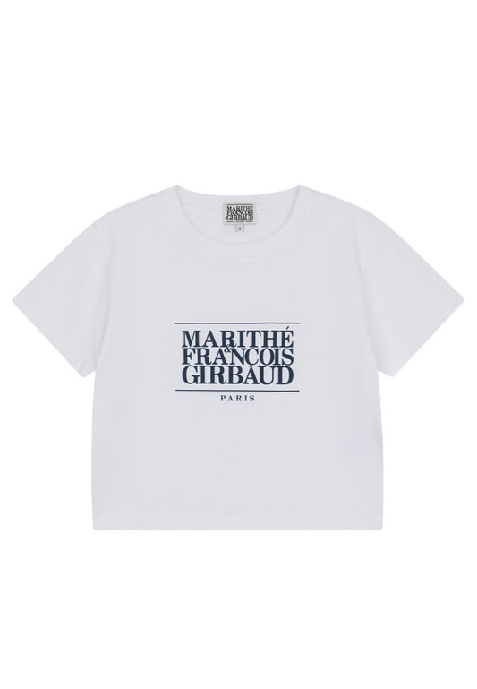 W Classic Logo Crop Tee White