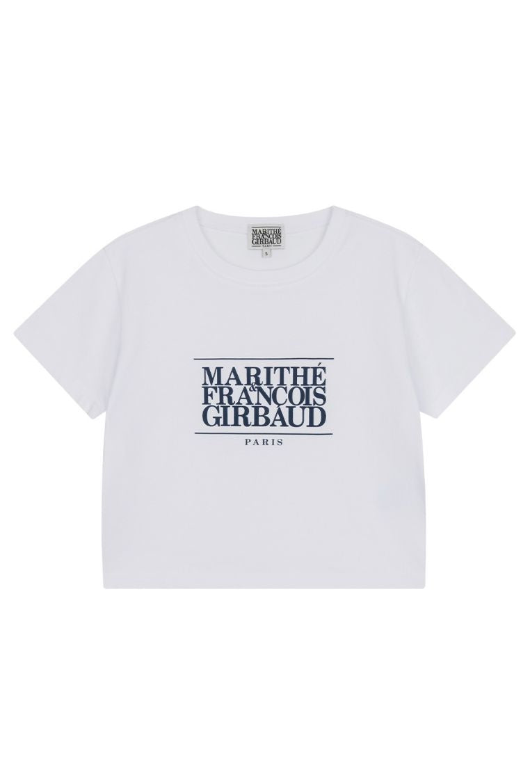 W Classic Logo Crop Tee White