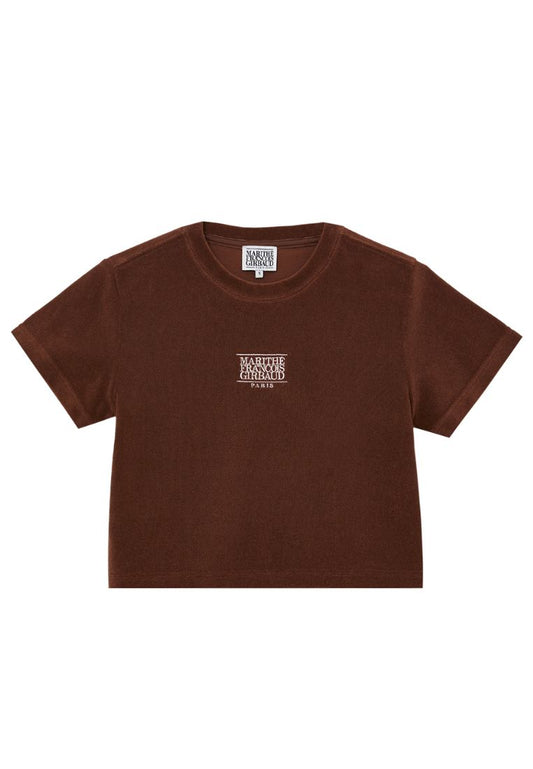 W CLASSIC LOGO Terry Crop Tee Brown
