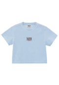 W CLASSIC LOGO Terry Crop Tee Sky Blue