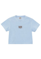 W CLASSIC LOGO Terry Crop Tee Sky Blue