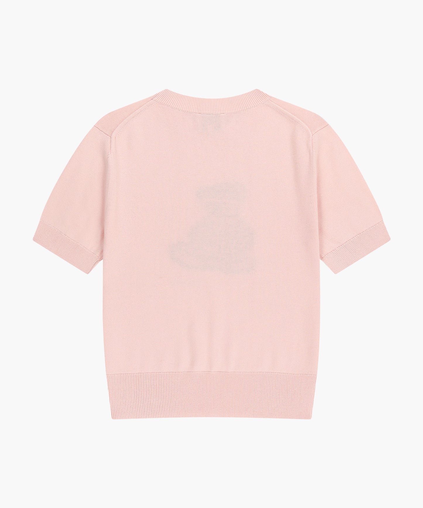 W DOODLE BEAR HALF KNIT PULLOVER light pink