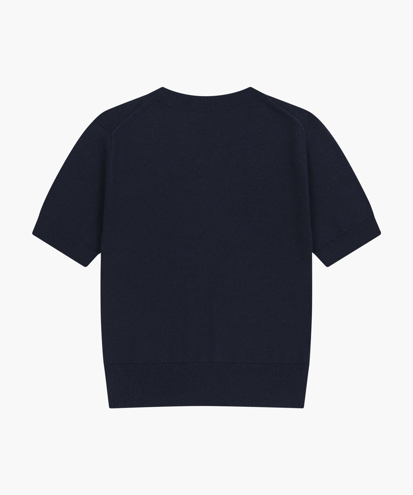 W DOODLE BEAR HALF KNIT PULLOVER navy