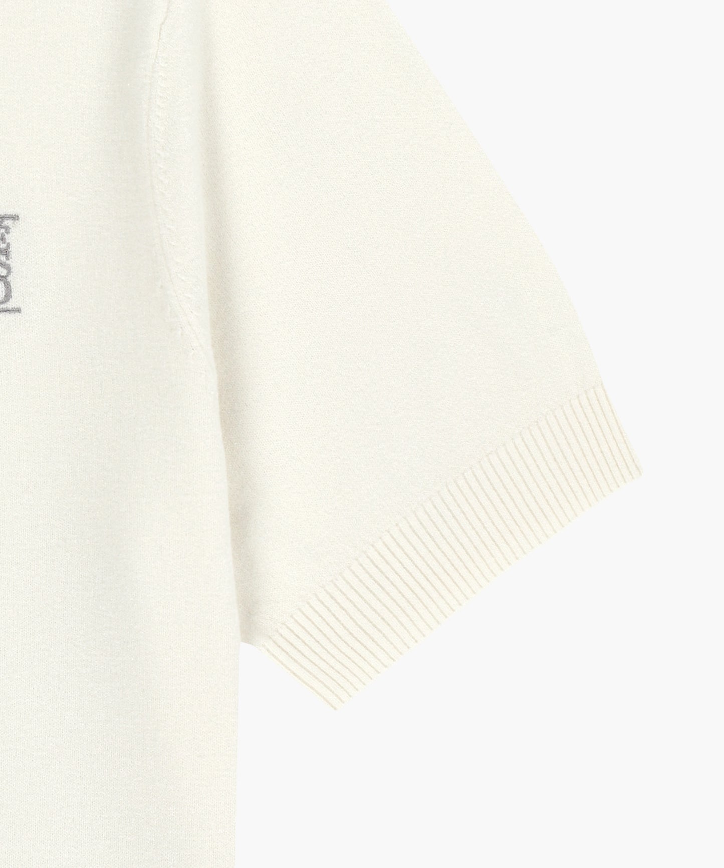 W SMALL CLASSIC LOGO HALF KNIT PULLOVER ivory