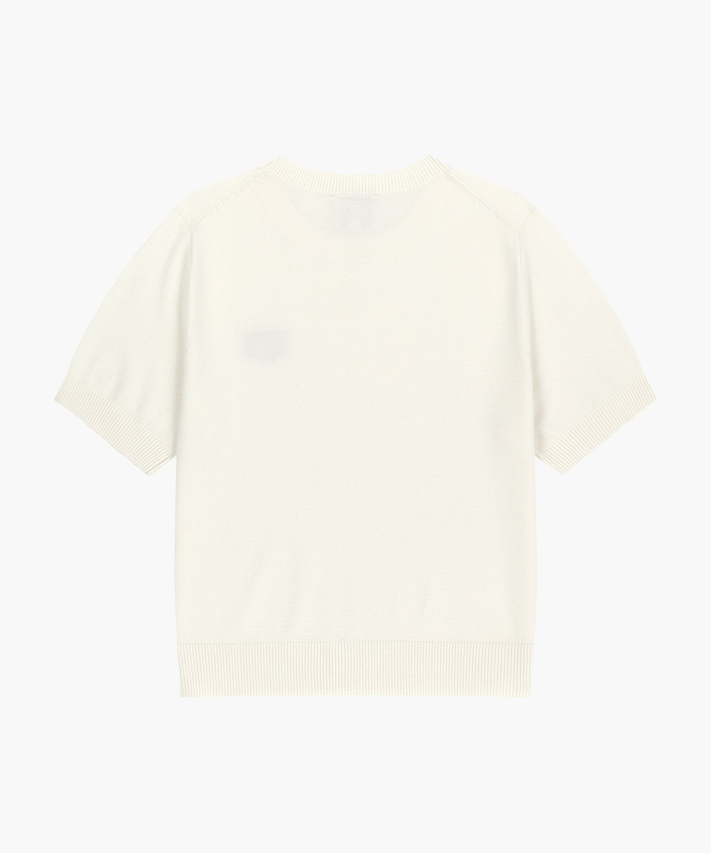W SMALL CLASSIC LOGO HALF KNIT PULLOVER ivory