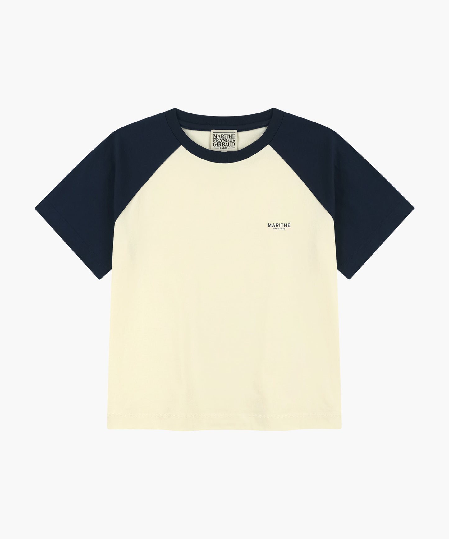 W SMALL REGULAR LOGO RAGLAN CROP TEE navy