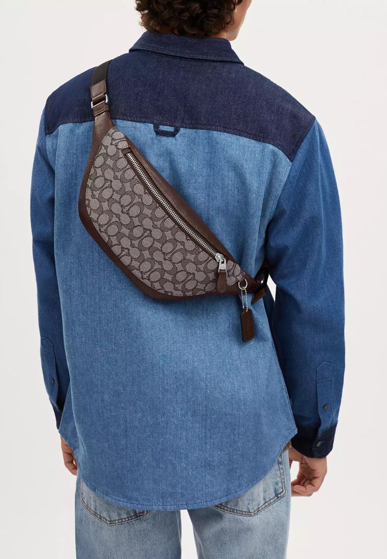 Warren Belt Bag In Signature Jacquard Silver Oak Maple