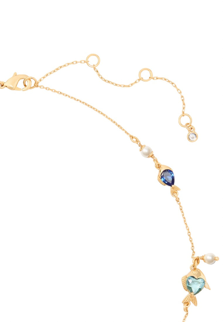 What A Catch Scatter Fish Necklace Blue Multi