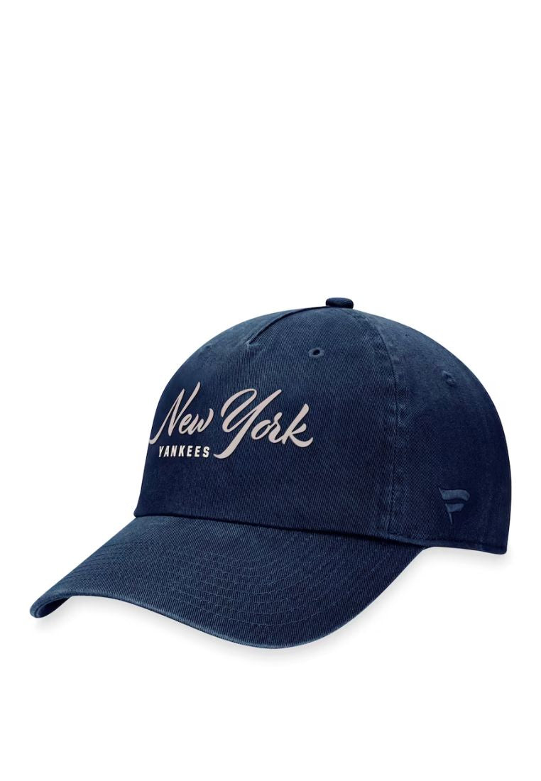 NY YANKEES Fanatics Branded Navy Script Adjustable Hat