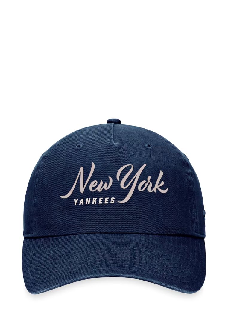 NY YANKEES Fanatics Branded Navy Script Adjustable Hat