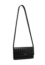Woven Texture Flap Wallet - Black