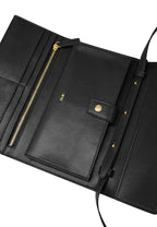 Woven Texture Flap Wallet - Black