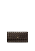 Woven Texture Flap Wallet - Chocolate