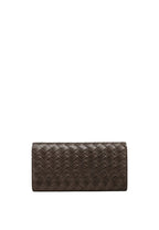 Woven Texture Flap Wallet - Chocolate