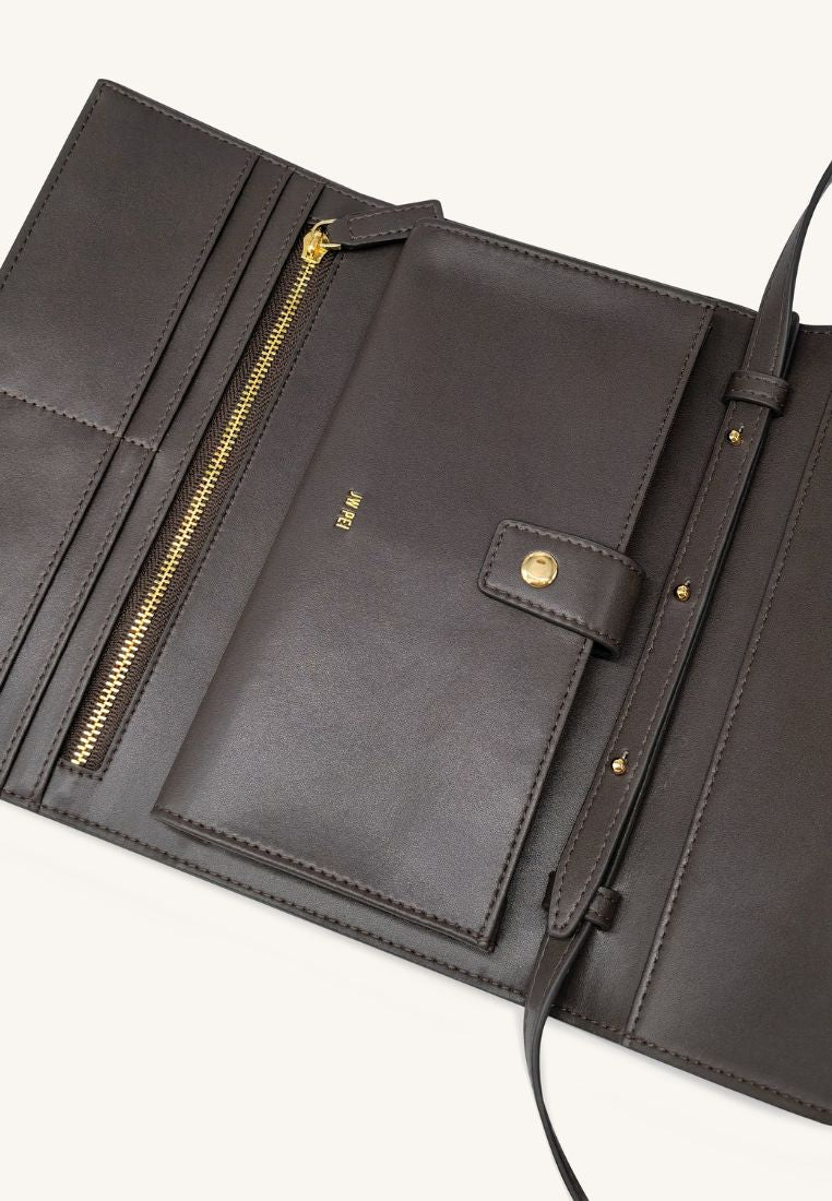 Woven Texture Flap Wallet - Chocolate