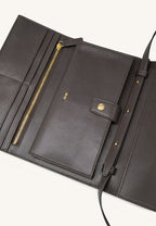 Woven Texture Flap Wallet - Chocolate
