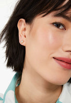 You're A Gem Pave Halo Studs Clear Gold