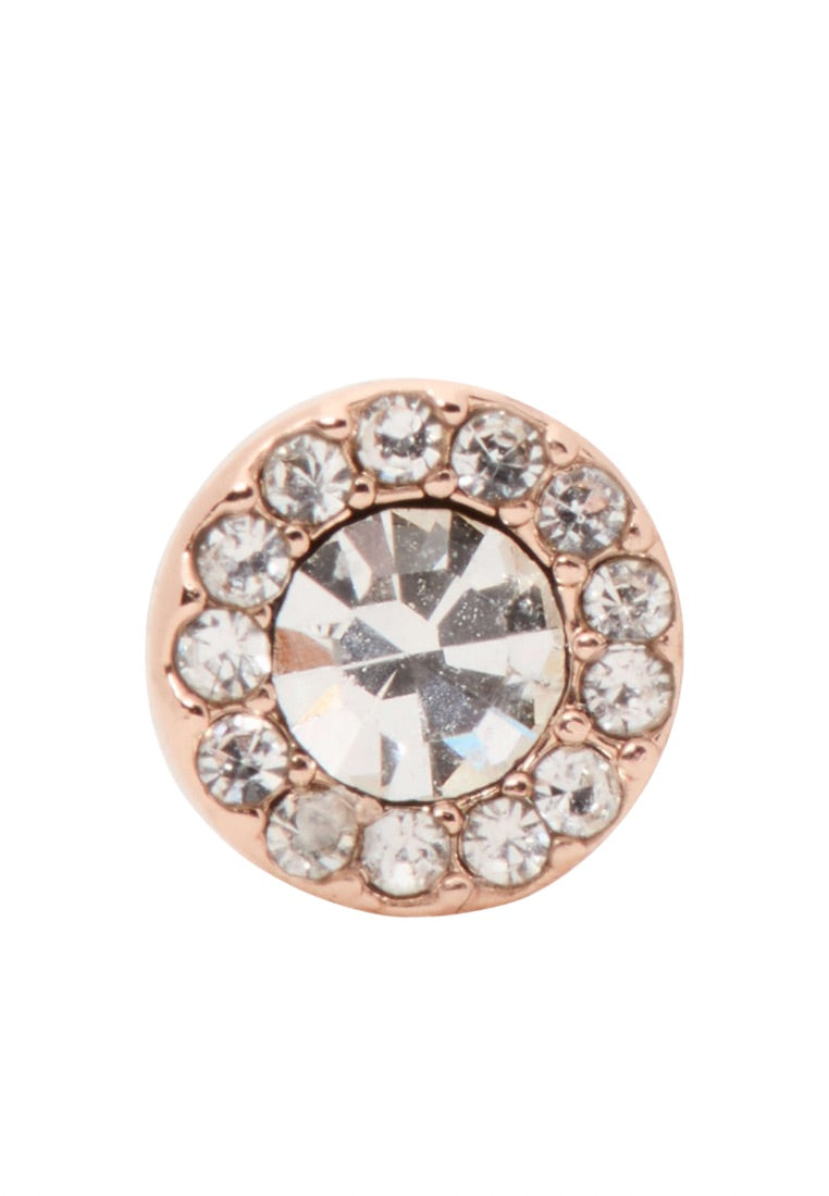 You're A Gem Pave Halo Studs Clear Rose Gold