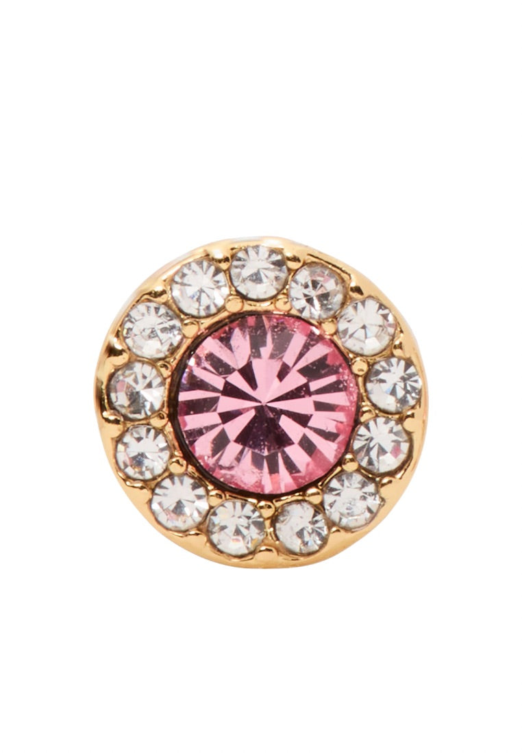 You're A Gem Pave Halo Studs Light Pink