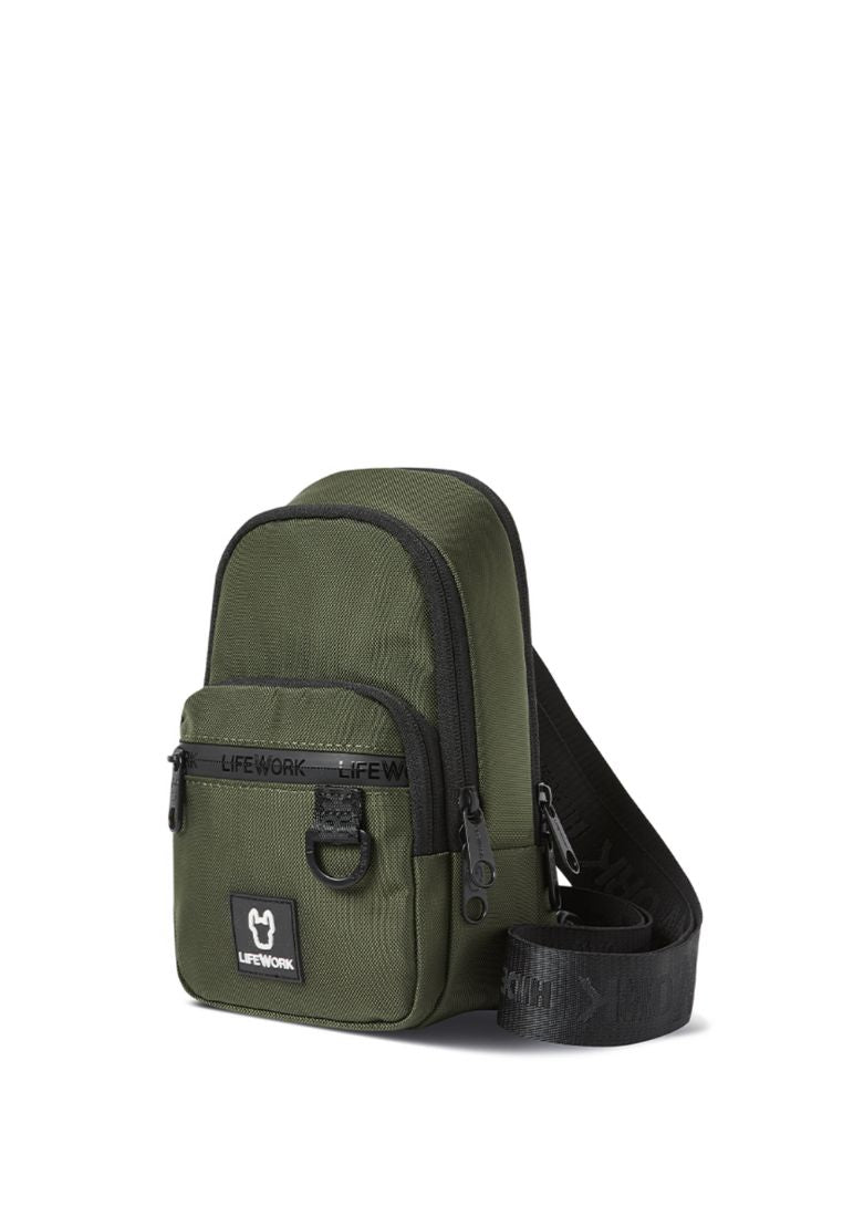 Zipper Pocket Mini Slingbag Khaki