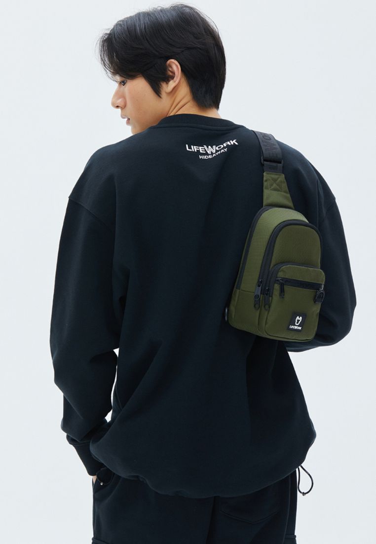 Zipper Pocket Mini Slingbag Khaki