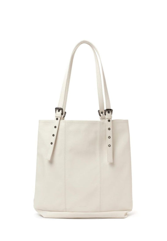 Zipper Shopper Bag L Nappa Ivory