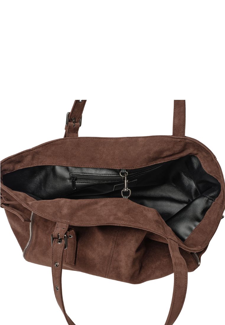 Zipper Shopper M Suede Brown