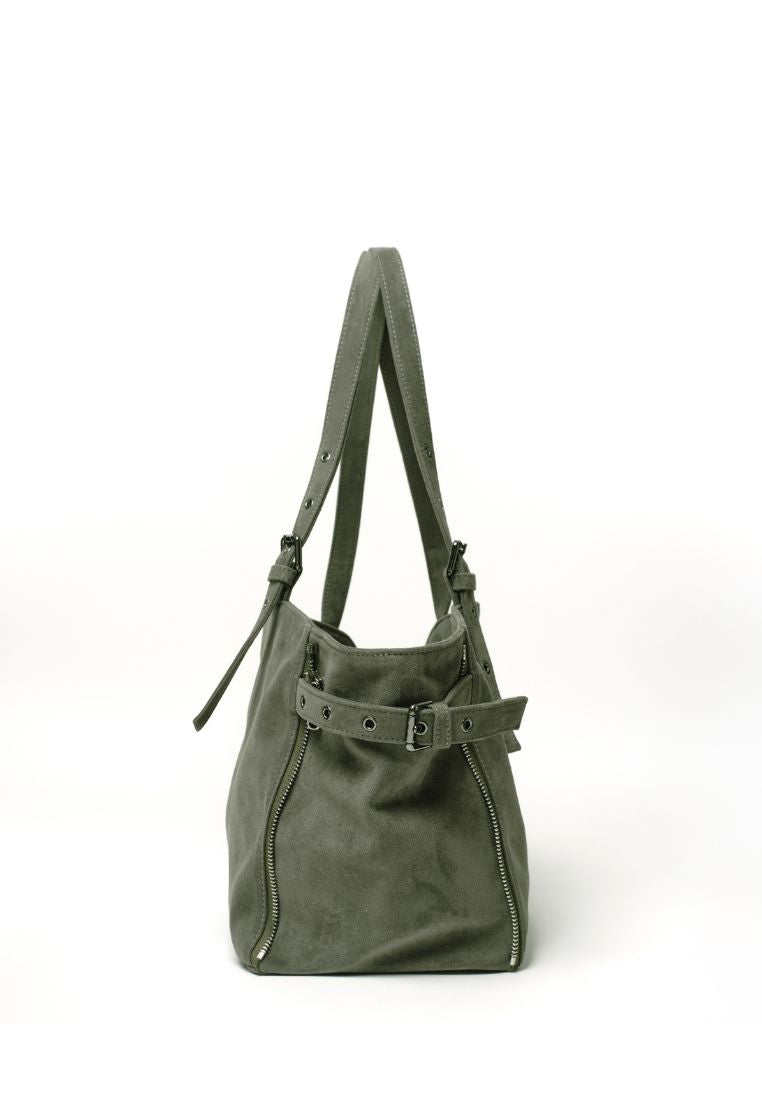 Zipper Shopper M Suede Khaki