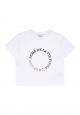 Circle Logo Artwork Crop Top Short Sleeve T-Shirt White