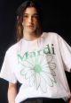 T-Shirt FlowerMardi Glitter White Green