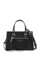 Croc-Embossed Mini Cruiser Satchel Bag Black