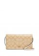 Anna Foldover Clutch Crossbody In Signature Canvas Light Khaki Chalk