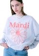 Sweatshirt Flower Mardi Heather Coral