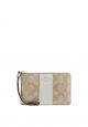 Corner Zip Wristlet In Signature Canvas Light Khaki Chalk