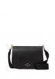 Madison Saffiano Leather Saddle Bag Black