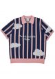 Cloud Logo Short Sleeve Knit Navy