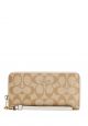 Long Zip Around Wallet In Signature Canvas Light Khaki Chalk