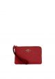 Corner Zip Wristlet In Signature Leather 1941 Red