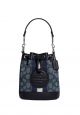 Mini Dempsey Bucket Bag In Signature Jacquard With Stripe And Coach Patch Midnight Navy