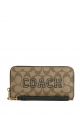 Long Zip Around Wallet In Signature Canvas With Varsity Motif Amazon Green