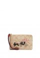 Lunar New Year Corner Zip Wristlet In Signature Canvas With Rabbit And Carriage