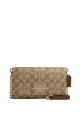 Flap Clutch Crossbody In Signature Canvas Khaki Saddle 2