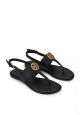 Benton 2 Flat Thong Sandals Calf Leather Perfect Black