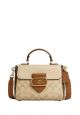 Morgan Top Handle Satchel Bag In Blocked Signature Canvas Light Khaki Multi