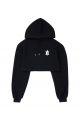 A Logo Emblem Patch Crop Hoodie Black