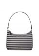 The Little Better Sam Stripe Small Shoulder Bag Black Clotted Cream