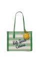 Market Cabana Canvas Medium Tote Green Multi