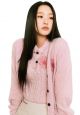 Mohair Cable Top COllar Short Sleeve Pink Hotpink