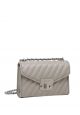 Rose Quilted Leather Small Crossbody Heather Grey